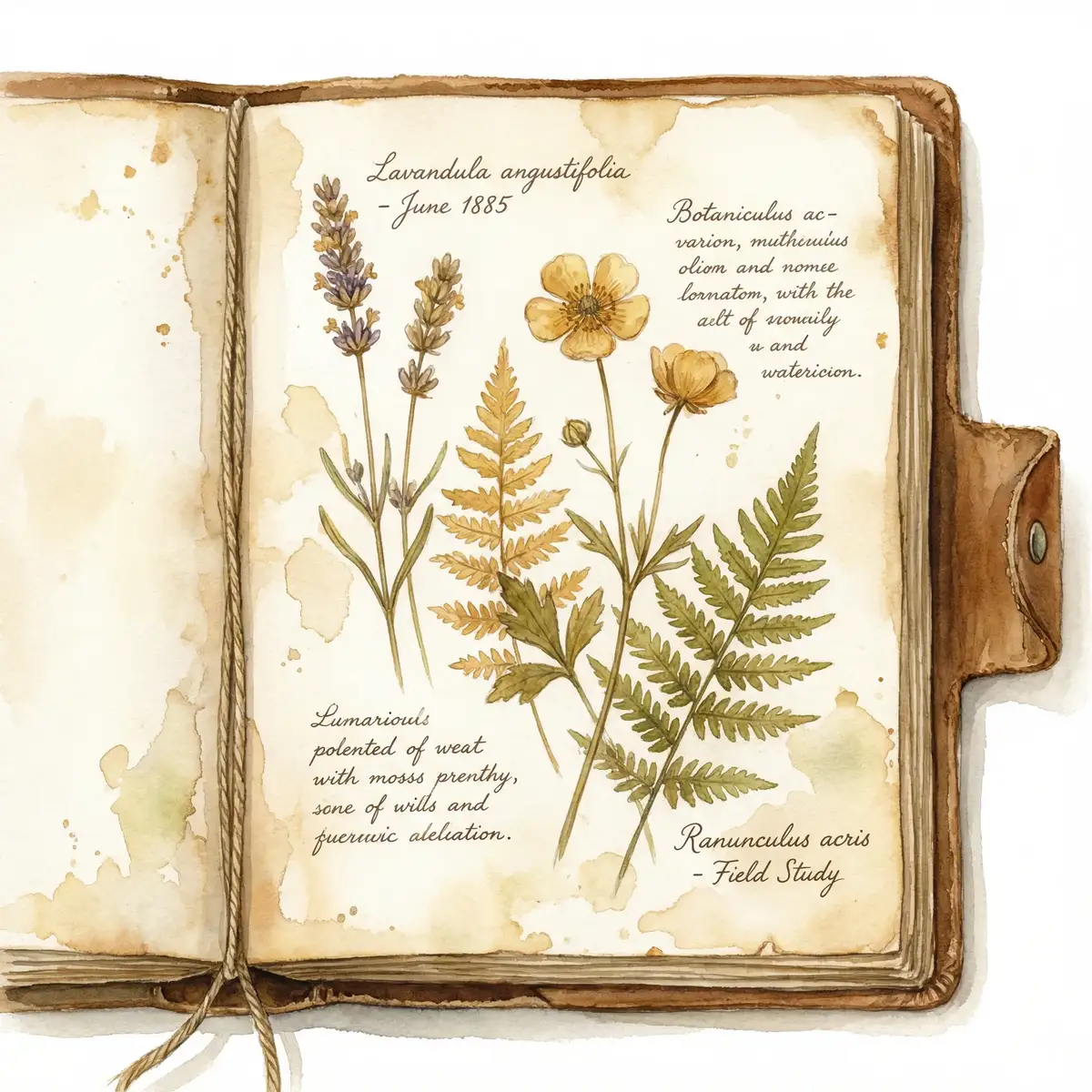 植物标本手账作品 - 小宝探花